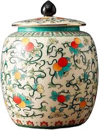 Klasyczny Ceramiczny Pojemnik na Herbatę w Stylu Chińskim