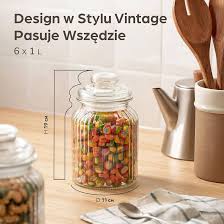 Słoiki na Słodycze Vintage 1L - Zestaw 6 Hermetycznych